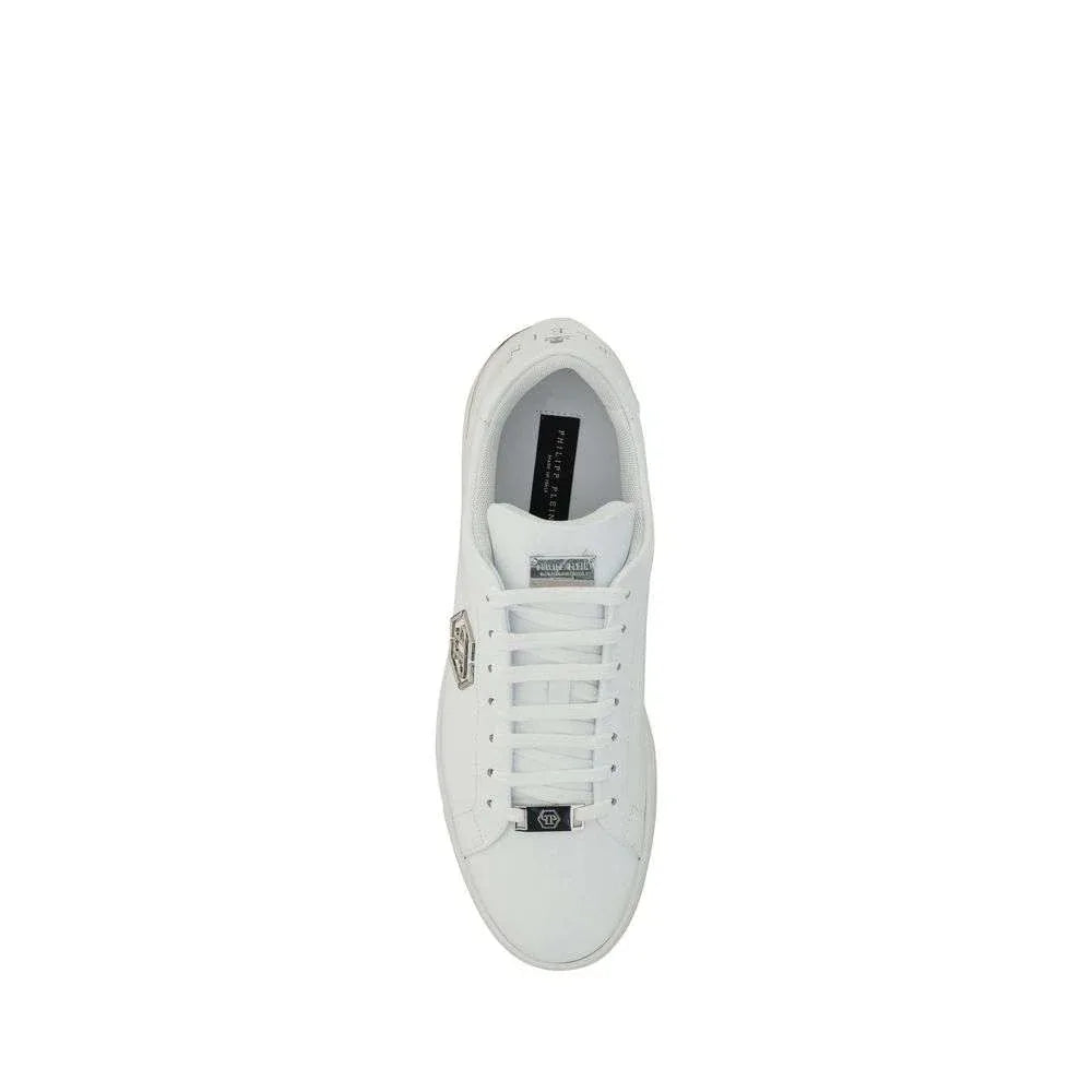 Philipp Plein White Calf Leather Bos Taurus Low Top Sneakers - Zachava