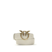 PINKO White Calf Leather Bos Taurus Regular Belt