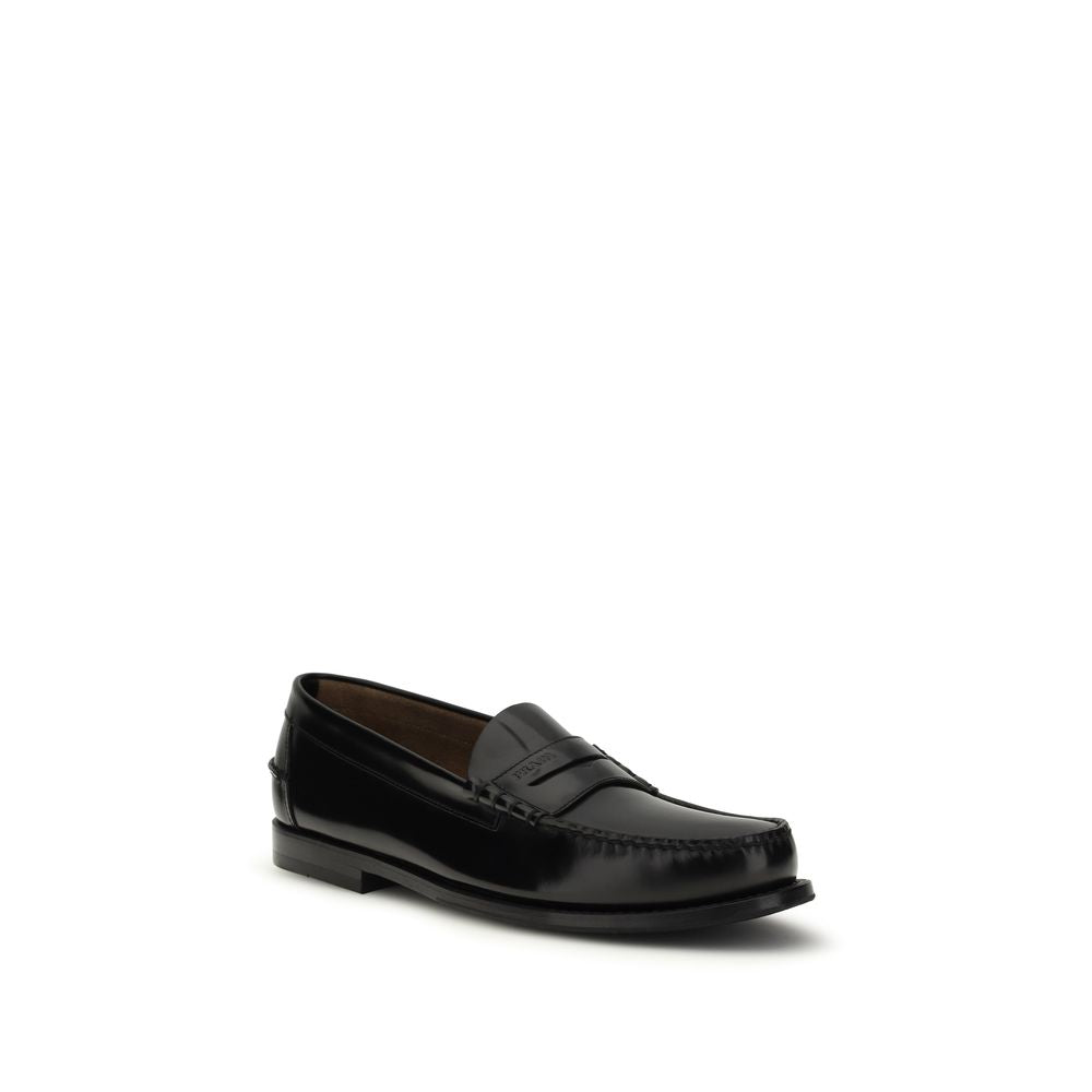Prada Black Calf Leather Bos Taurus Slip-On Loafers Secondary image