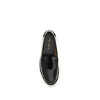 Prada Black Calf Leather Bos Taurus Slip-On Loafers