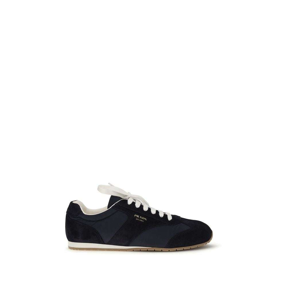 Prada Blue Calf Leather Bos Taurus Low Top Sneakers
