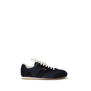 Prada Blue Calf Leather Bos Taurus Low Top Sneakers