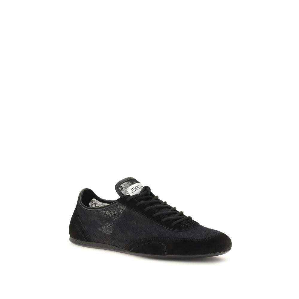 Jimmy Choo Black Calf Leather Bos Taurus Athletic Sneakers