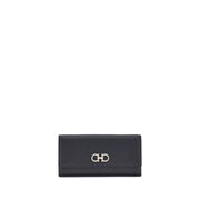 Ferragamo Black Calf Leather Bos Taurus Wallet