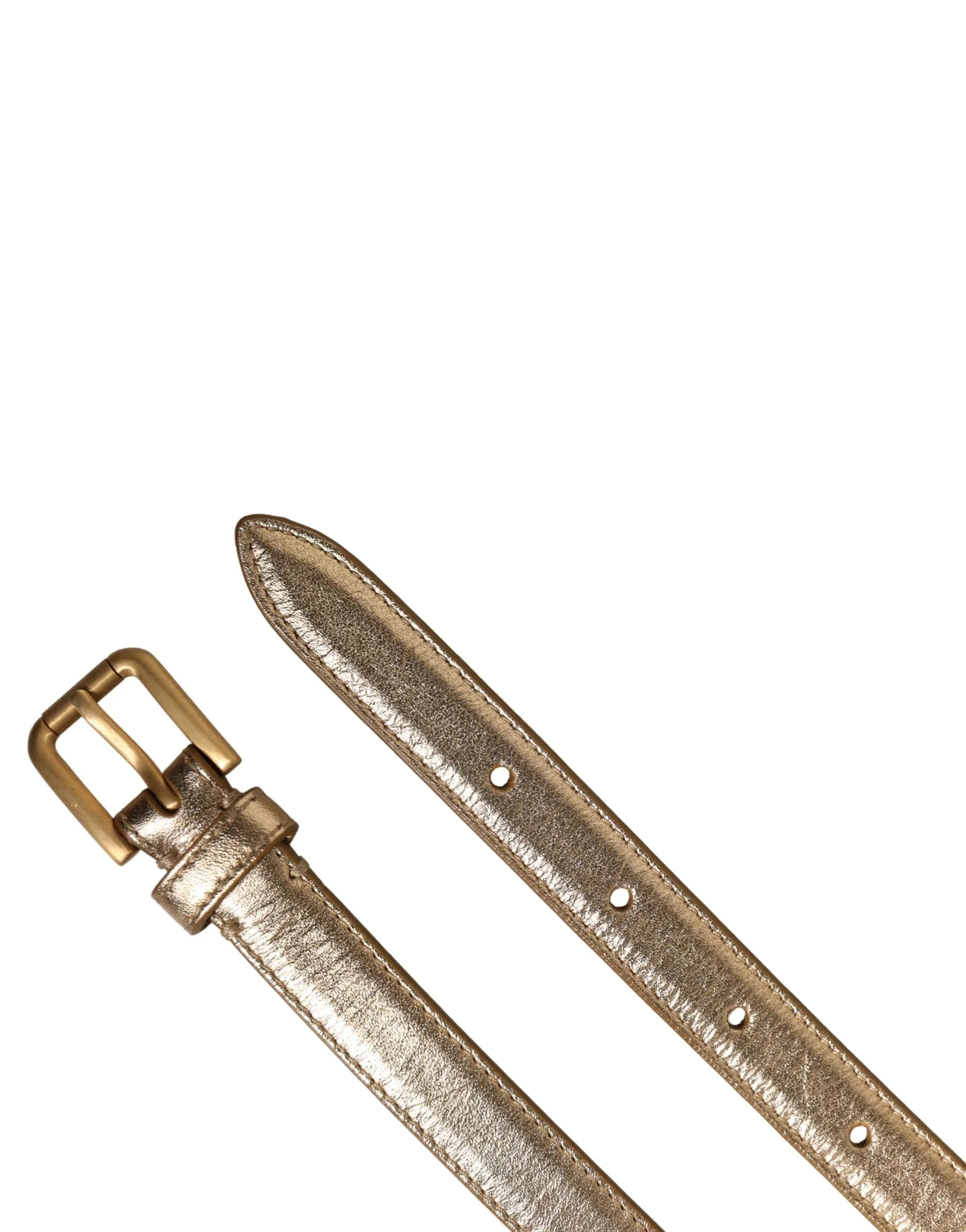 Dolce & Gabbana Gold Brass Chain Coin Embellished Metal Buckle Belt - Zachava