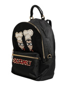 Dolce & Gabbana VULCANO Black Nylon #DGFAMILY Embellished Backpack Bag
