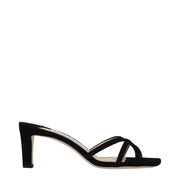 Jimmy Choo Black Leather Platform Sandals