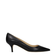 Jimmy Choo Black Leather Mid Heel Pumps
