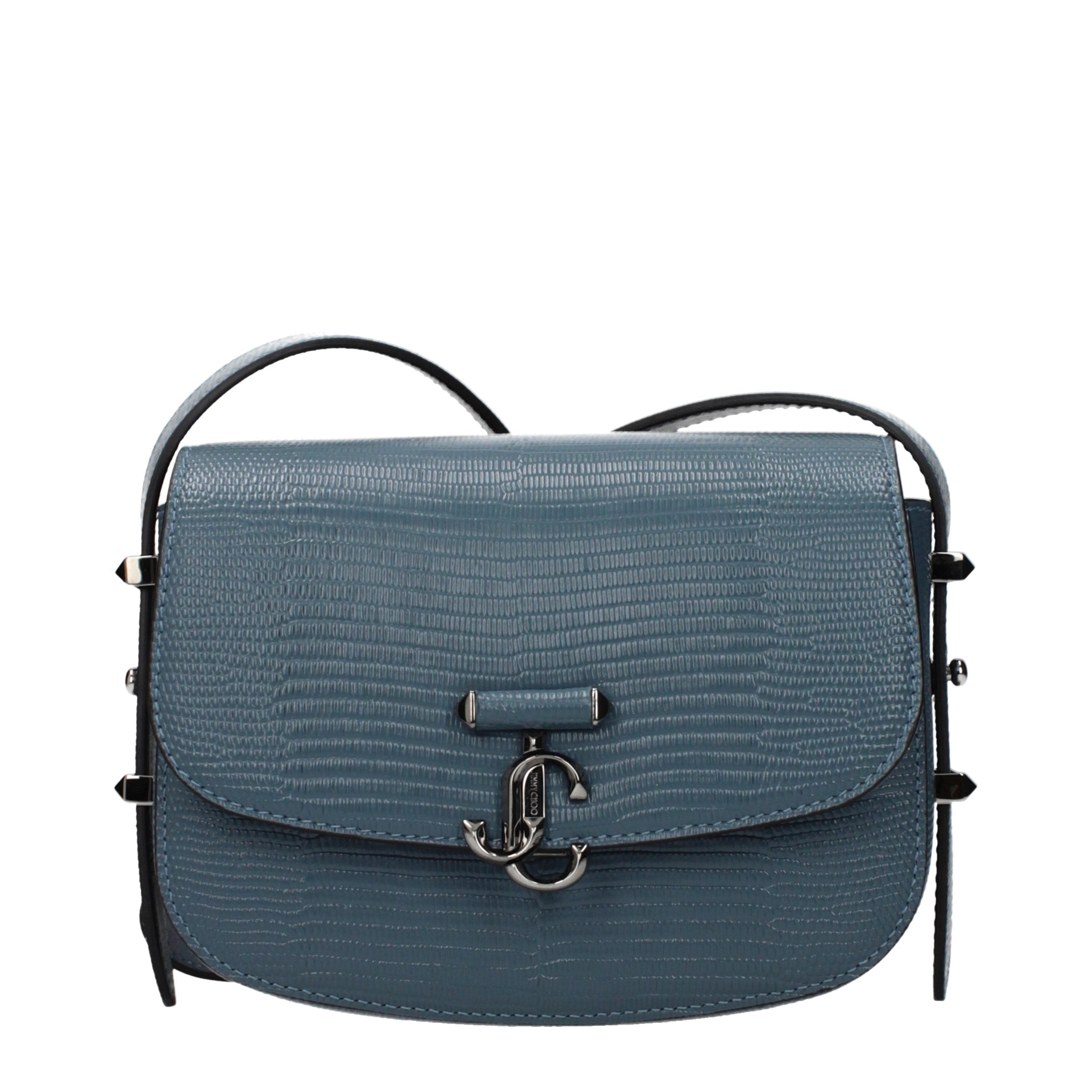 Jimmy Choo Blue Leather Shoulder Bag
