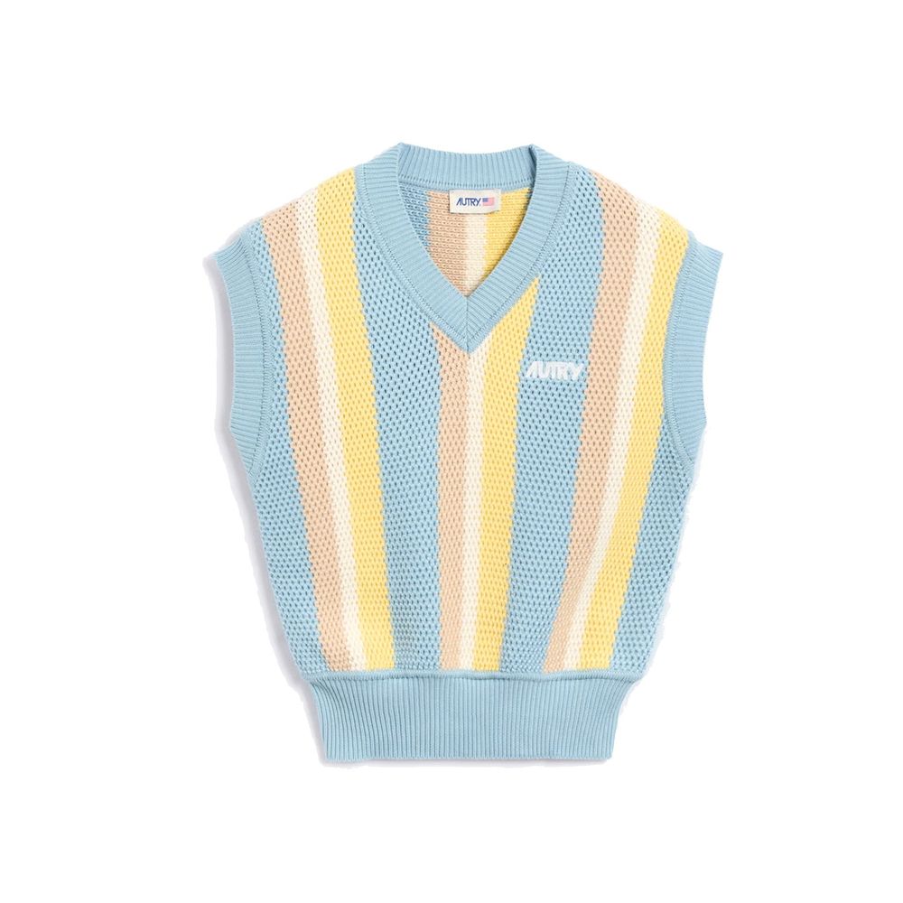 Autry Blue Cotton Waistcoat