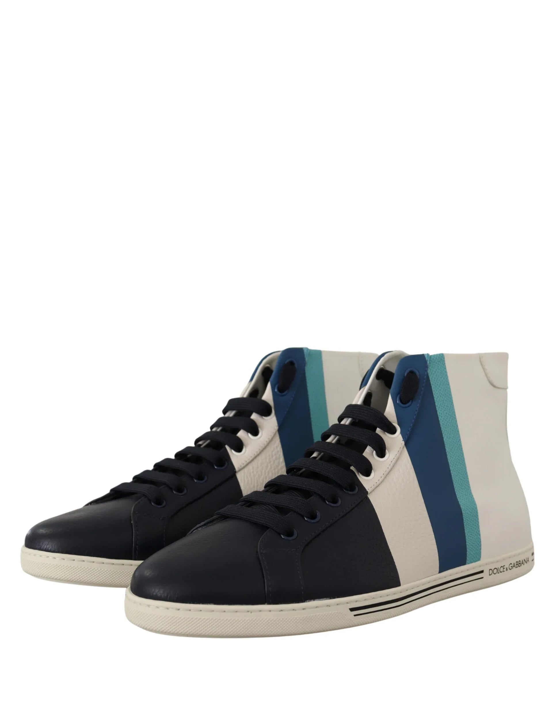 Dolce & Gabbana Multicolor Leather Mid Top Sneakers Shoes - Zachava