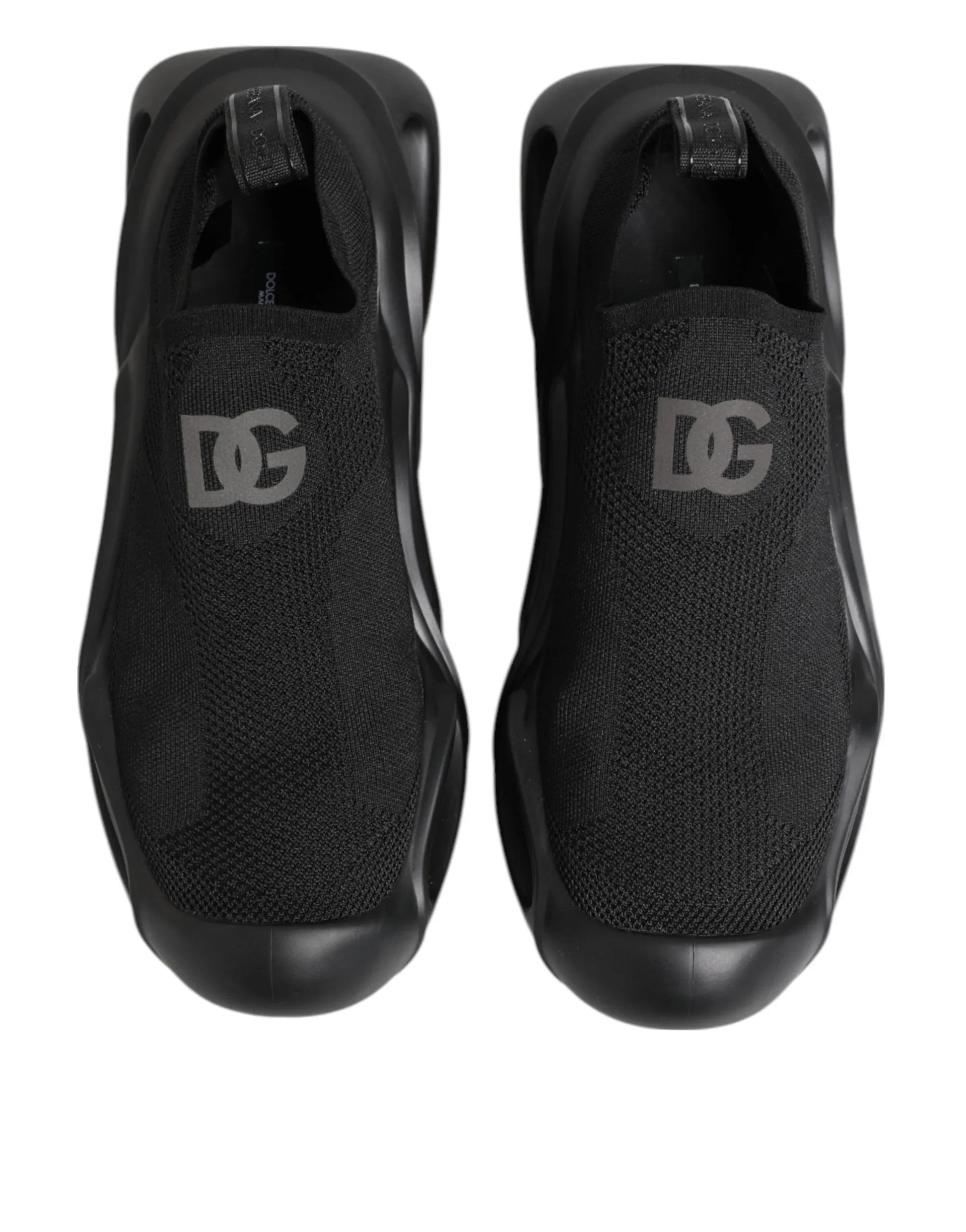Dolce & Gabbana Black Slip On Wave Low Top Sneakers Shoes - Zachava