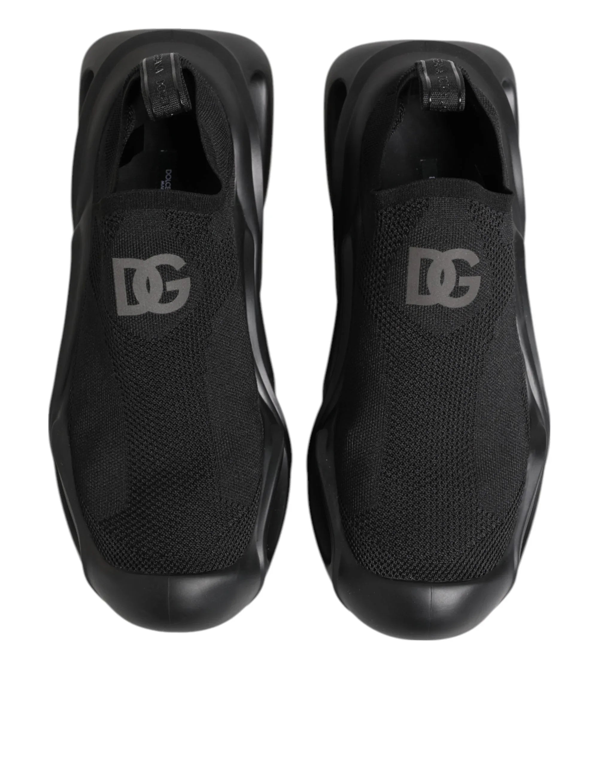 Dolce & Gabbana Black Slip On Wave Low Top Sneakers Shoes - Zachava