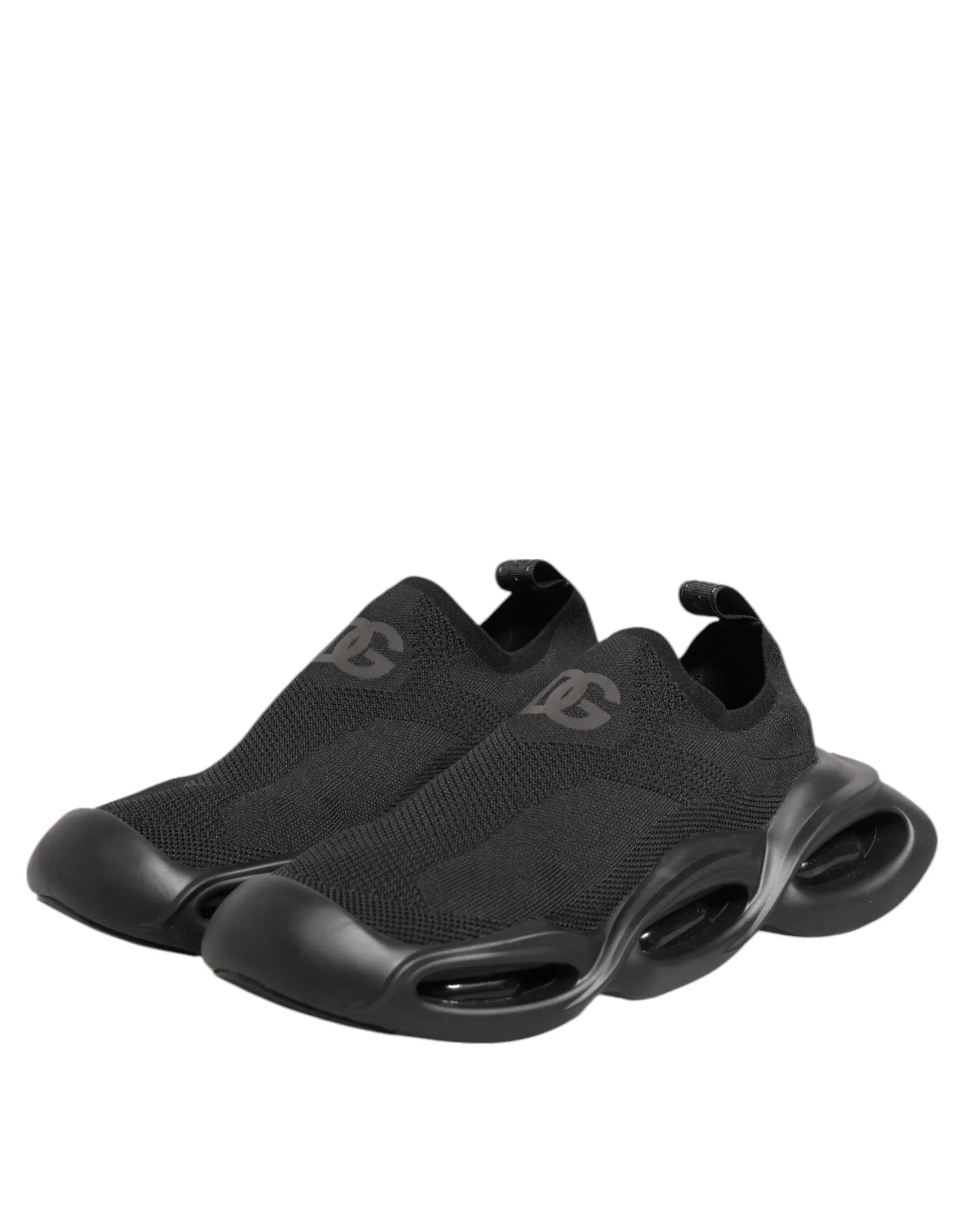 Dolce & Gabbana Black Slip On Wave Low Top Sneakers Shoes - Zachava