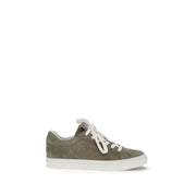 Brunello Cucinelli Gray Calf Leather Bos Taurus Sneakers - Zachava
