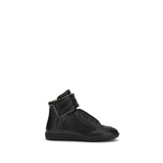 Margiela Black Calf Leather Bos Taurus High Top Sneakers