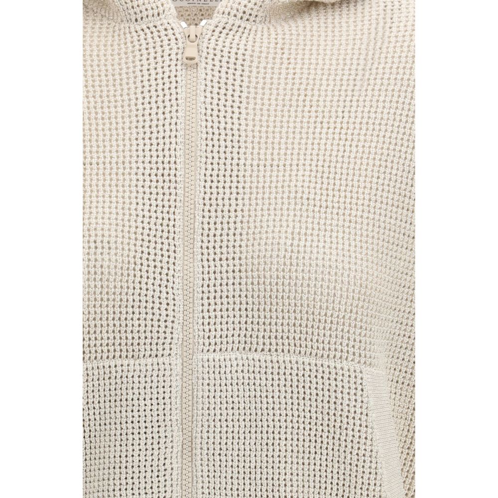 Brunello Cucinelli Beige Cotton Hoodie