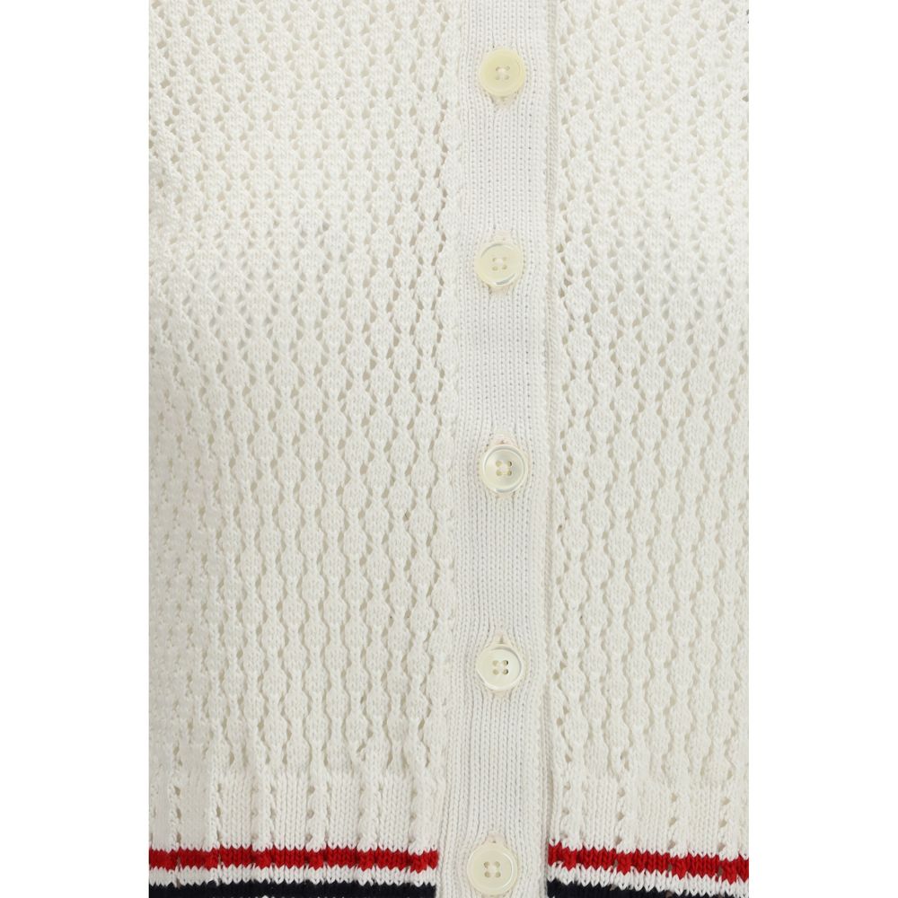Thom Browne White Cotton Cardigan