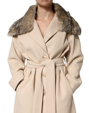 Dolce & Gabbana Brown Fur Shoulder Collar Neck Wrap Scarf for Women