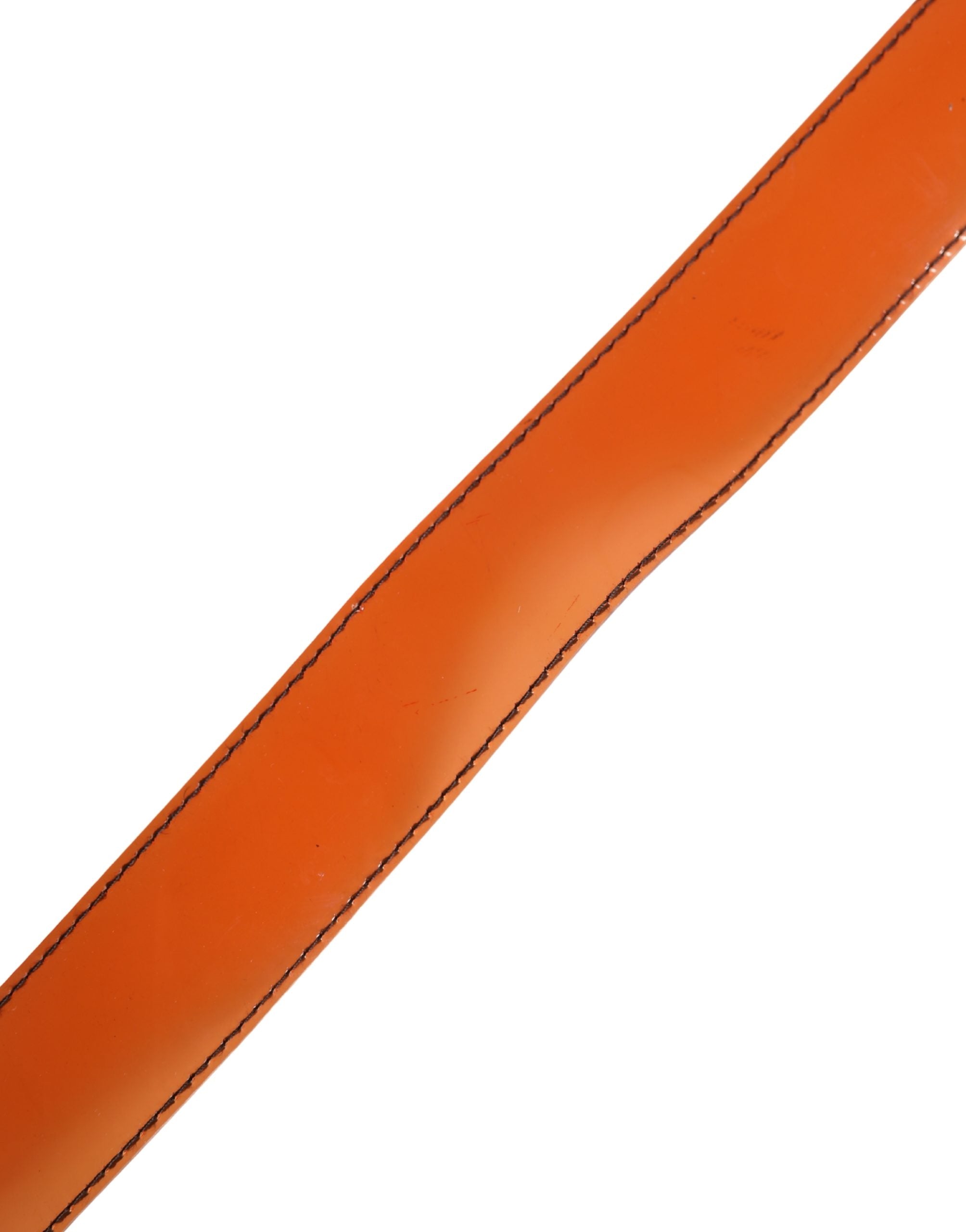 Miu Miu Orange PVC Waist Women Cintura Square Buckle Belt