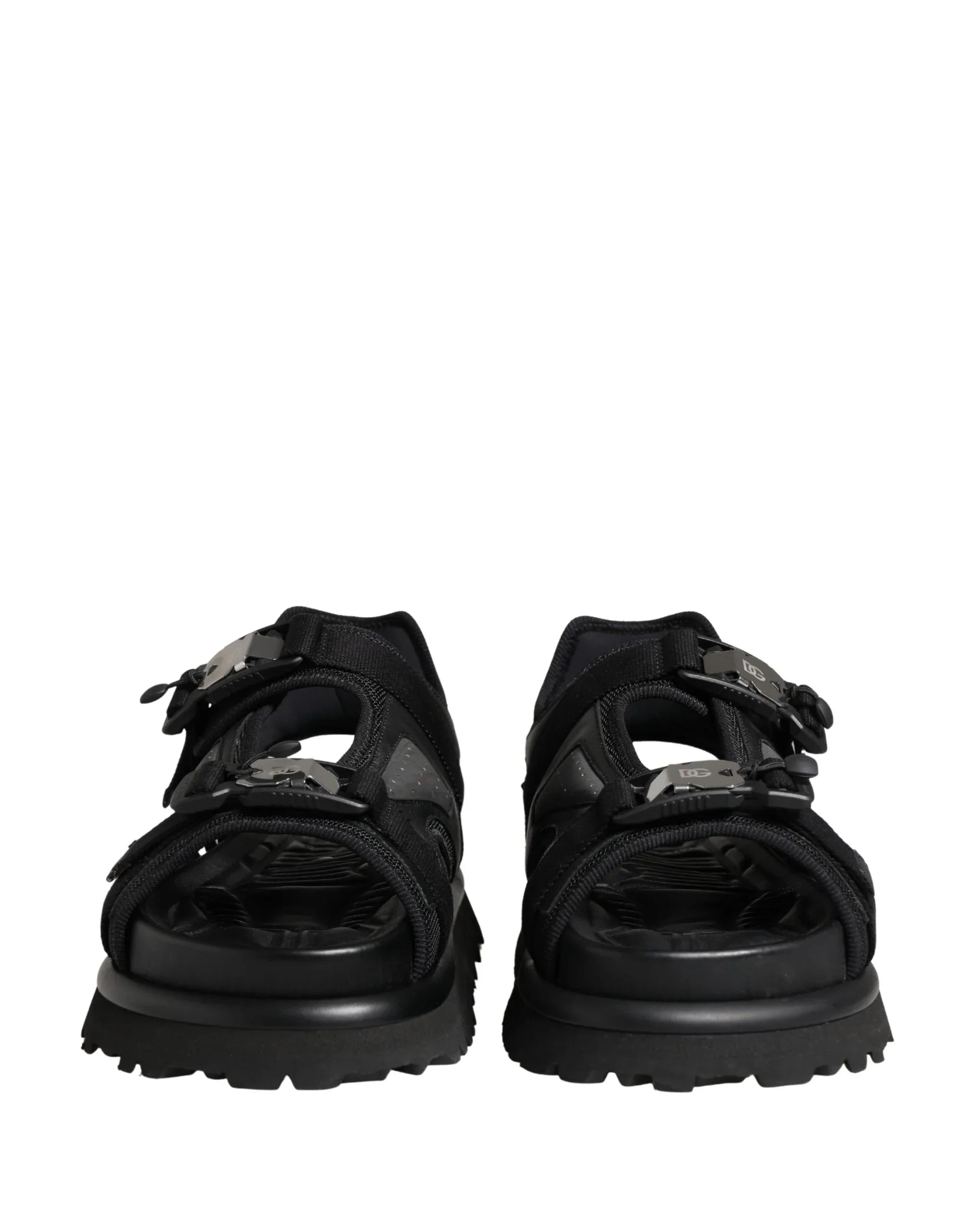 Dolce & Gabbana Black Logo Detailed Men Chunky Sandals Shoes - Zachava