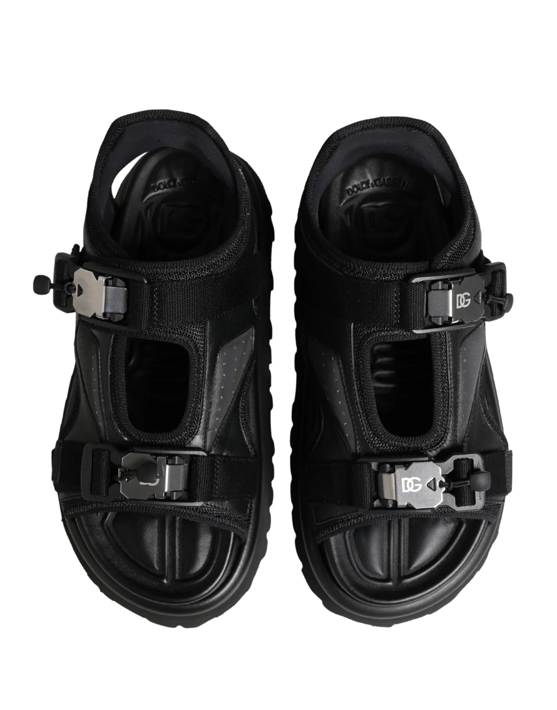 Dolce & Gabbana Black Logo Detailed Men Chunky Sandals Shoes - Zachava