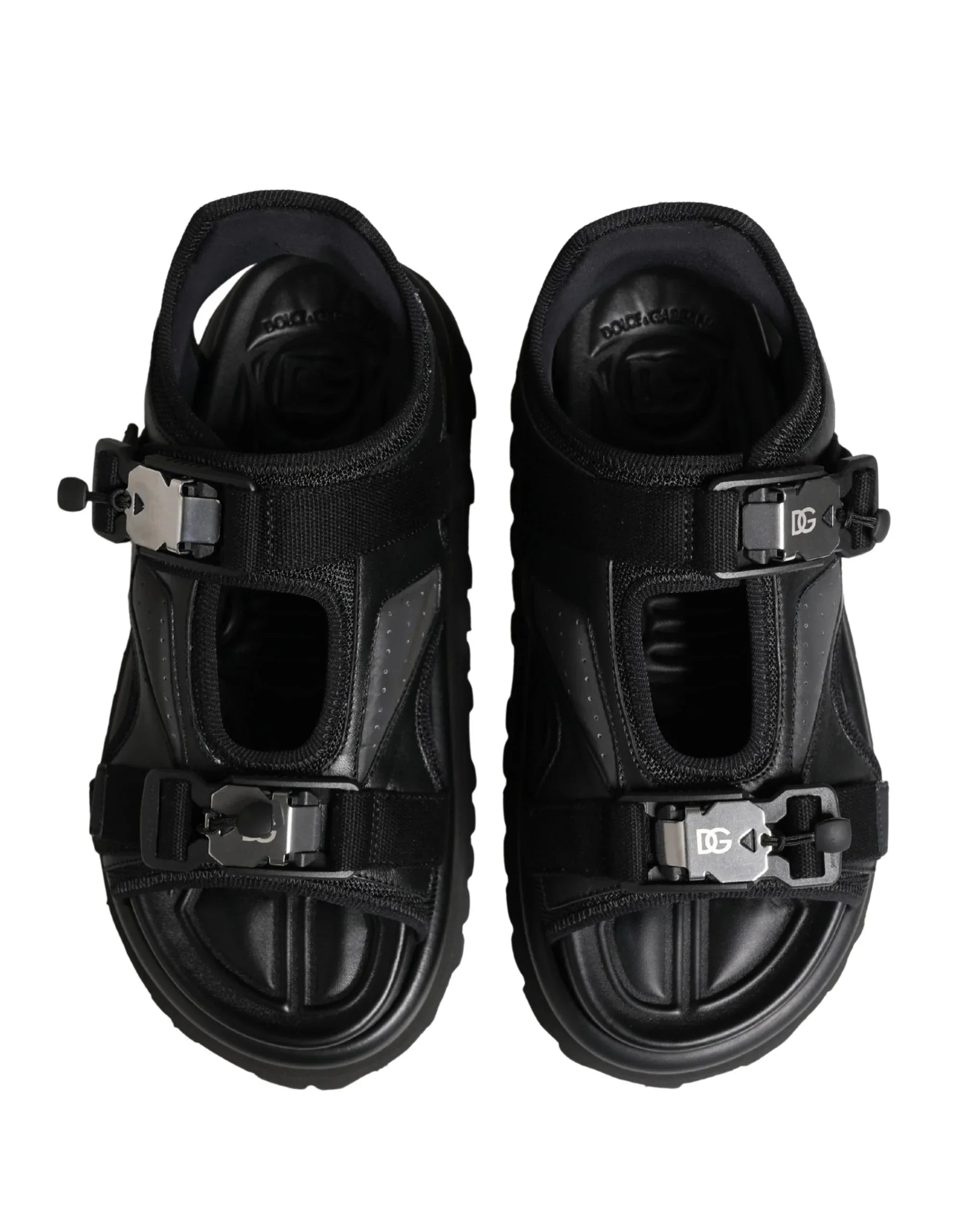 Dolce & Gabbana Black Logo Detailed Men Chunky Sandals Shoes - Zachava