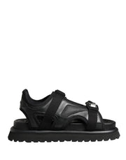 Dolce & Gabbana Black Logo Detailed Men Chunky Sandals Shoes - Zachava