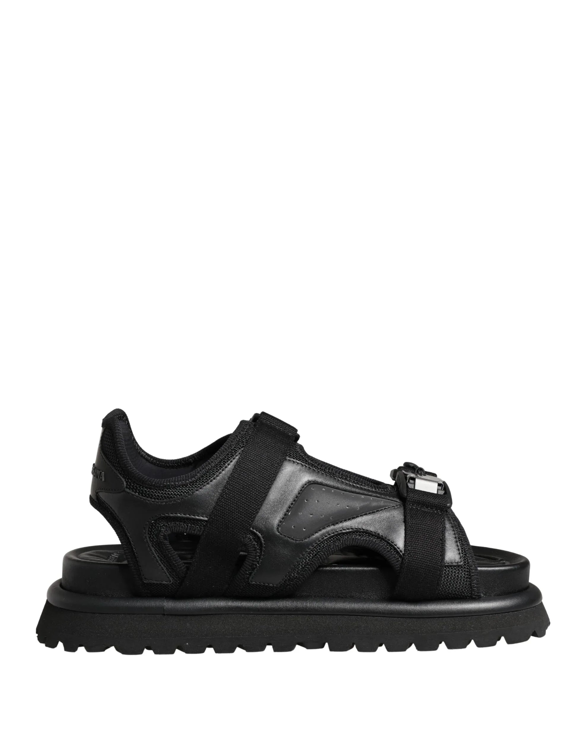 Dolce & Gabbana Black Logo Detailed Men Chunky Sandals Shoes - Zachava