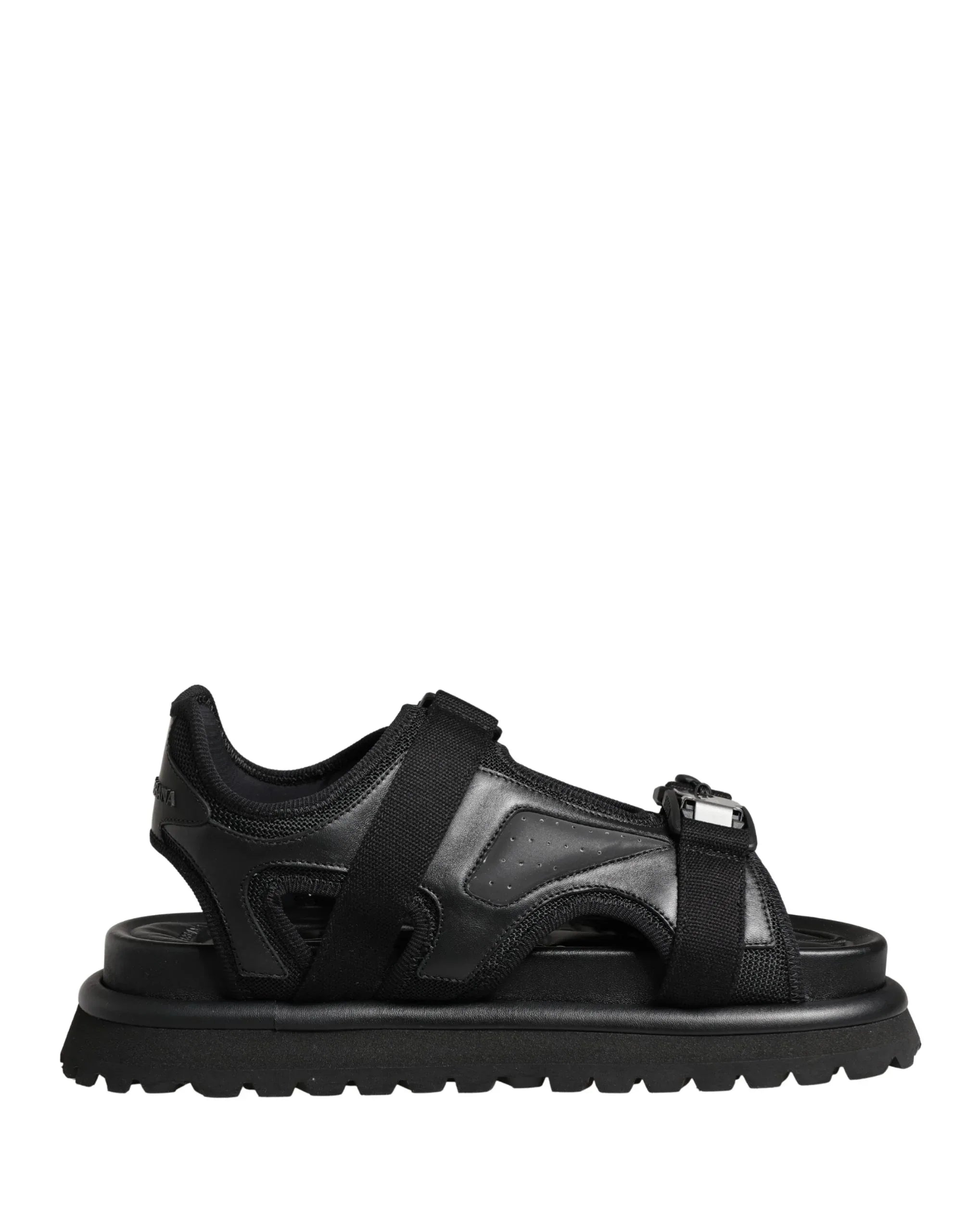 Dolce & Gabbana Black Logo Detailed Men Chunky Sandals Shoes - Zachava