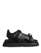Dolce & Gabbana Black Logo Detailed Men Chunky Sandals Shoes