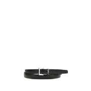 Saint Laurent Black Calf Leather Bos Taurus Thin Belt