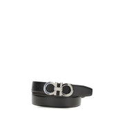 Ferragamo Black Calf Leather Bos Taurus Regular Belt
