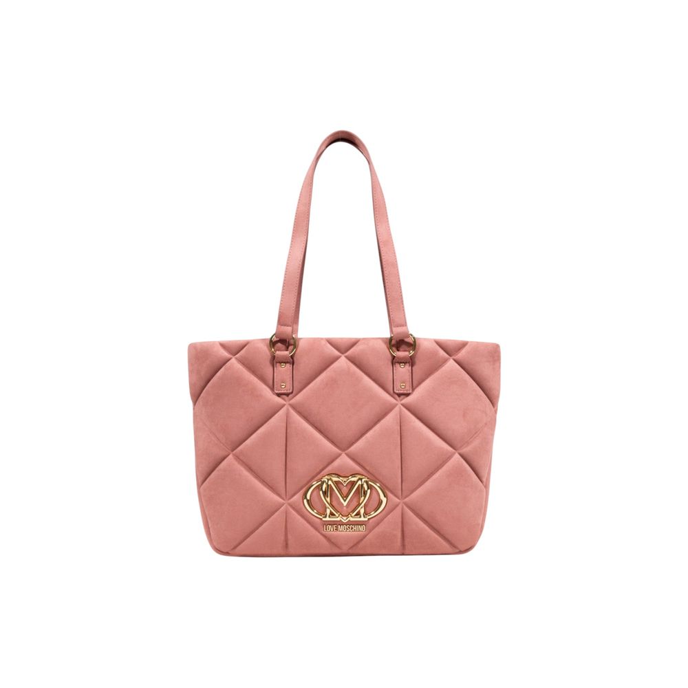 Love Moschino Pink Suede Leather Handbag