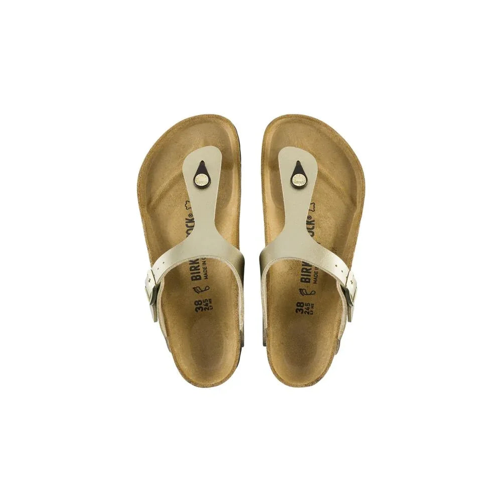 Birkenstock Gold Synthetic Flat Sandals - Zachava
