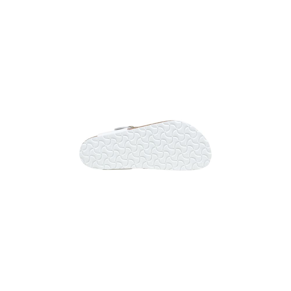 Birkenstock White Leather Flat Sandals
