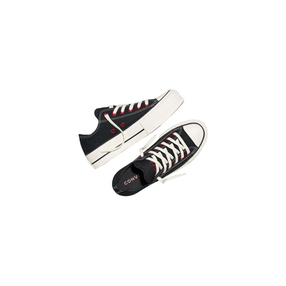 Converse Black Fabric Platform Sneakers