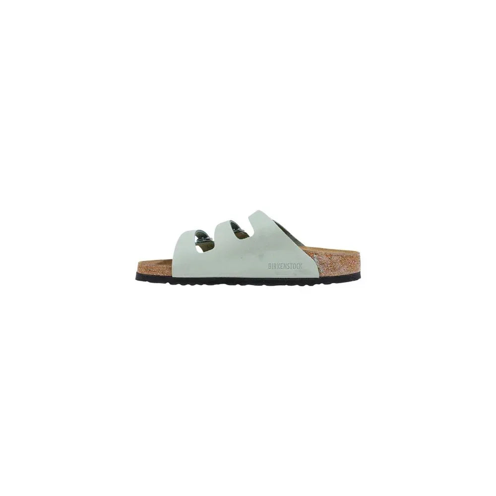 Birkenstock Green Leather Flat Sandals - Zachava