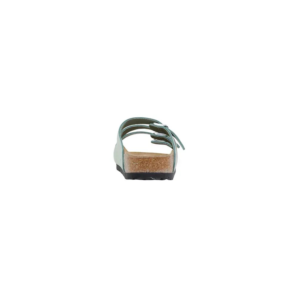 Birkenstock Green Leather Flat Sandals - Zachava