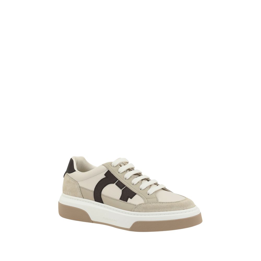 Ferragamo Multicolor Calf Leather Bos Taurus Platform Sneakers