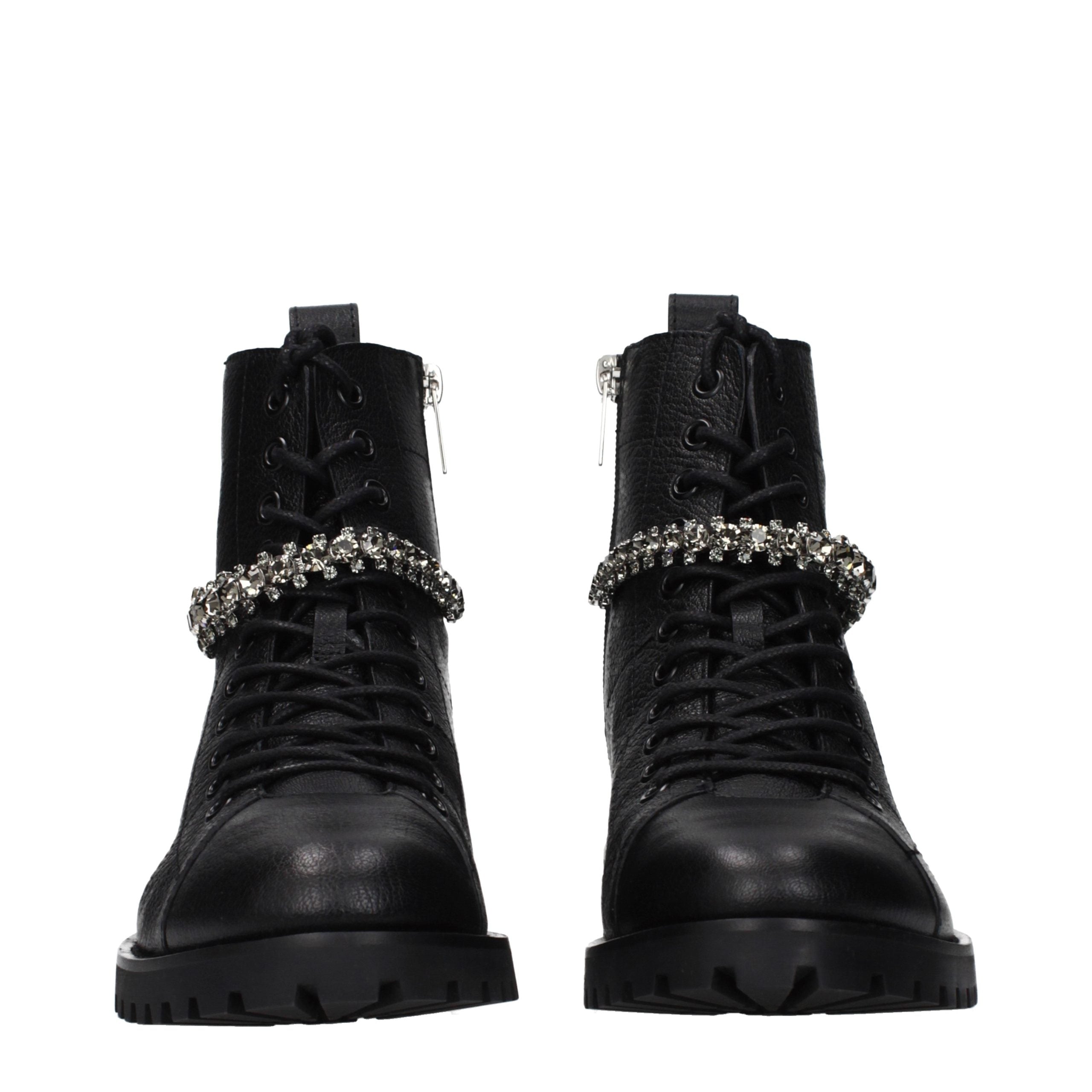 Jimmy Choo Black Leather Ankle Boots