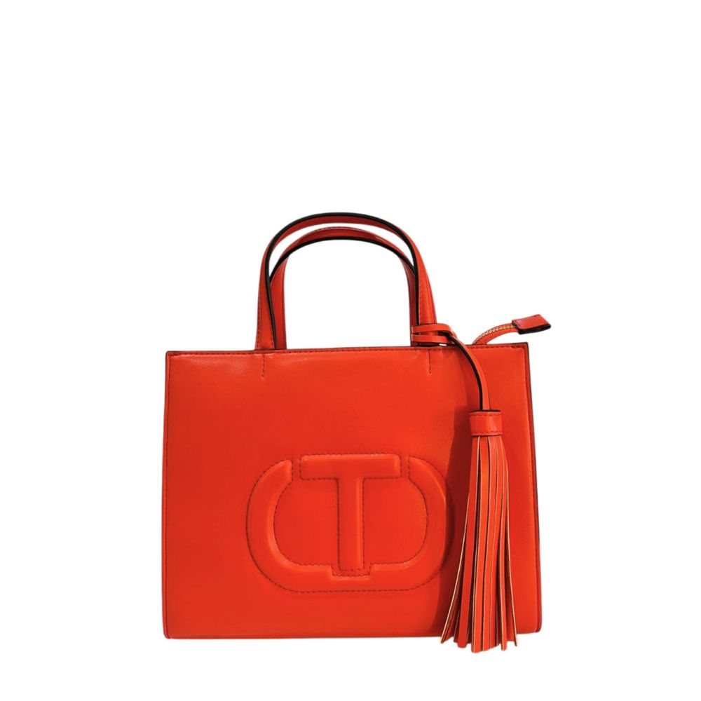 Twinset Orange Faux Leather Women Handbag