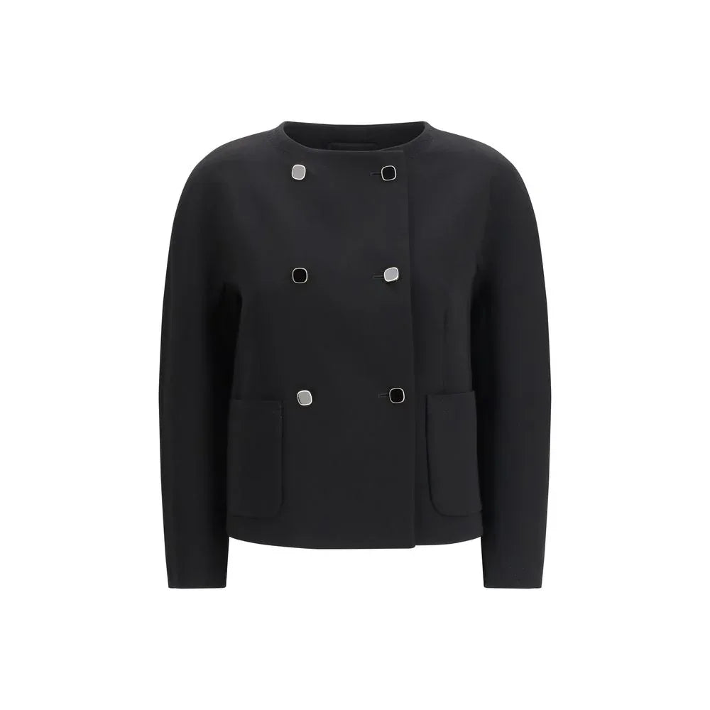 Max Mara Black Triacetate Coat - Zachava