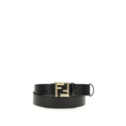 Fendi Black Calf Leather Bos Taurus Regular Belt