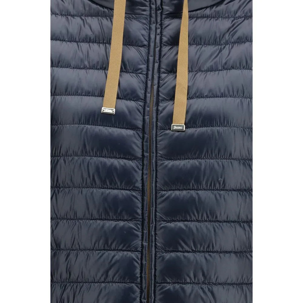 Herno Blue Polyester Coat - Zachava