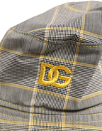 Dolce & Gabbana Men Gray Checkered Bucket Fisherman Capello Hat