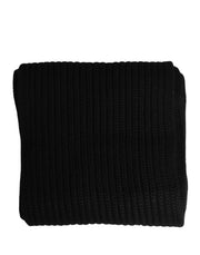 Dolce & Gabbana Black Cashmere Knitted Men Neck Warmer One Size Scarf - Zachava