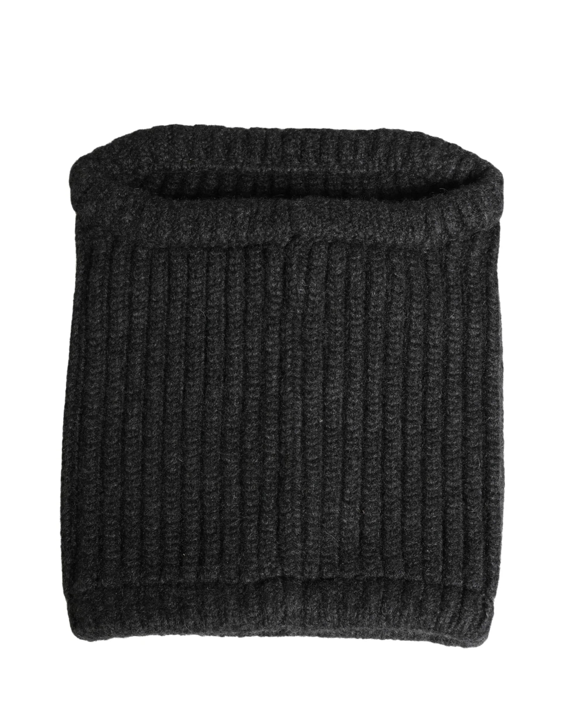 Dolce & Gabbana Black Cashmere Knitted Men Winter Neck Warmer Hat - Zachava