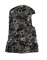 Dolce & Gabbana Black Wool Crystal Embellished Balaclava Hat