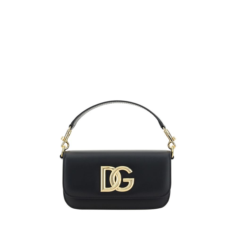 Dolce & Gabbana Black Calf Leather Bos Taurus Shoulder Bag